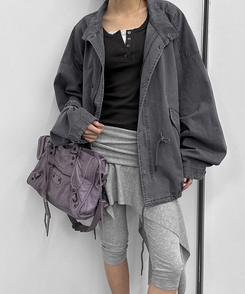 カジュアルハーフモッズジャケット GREY