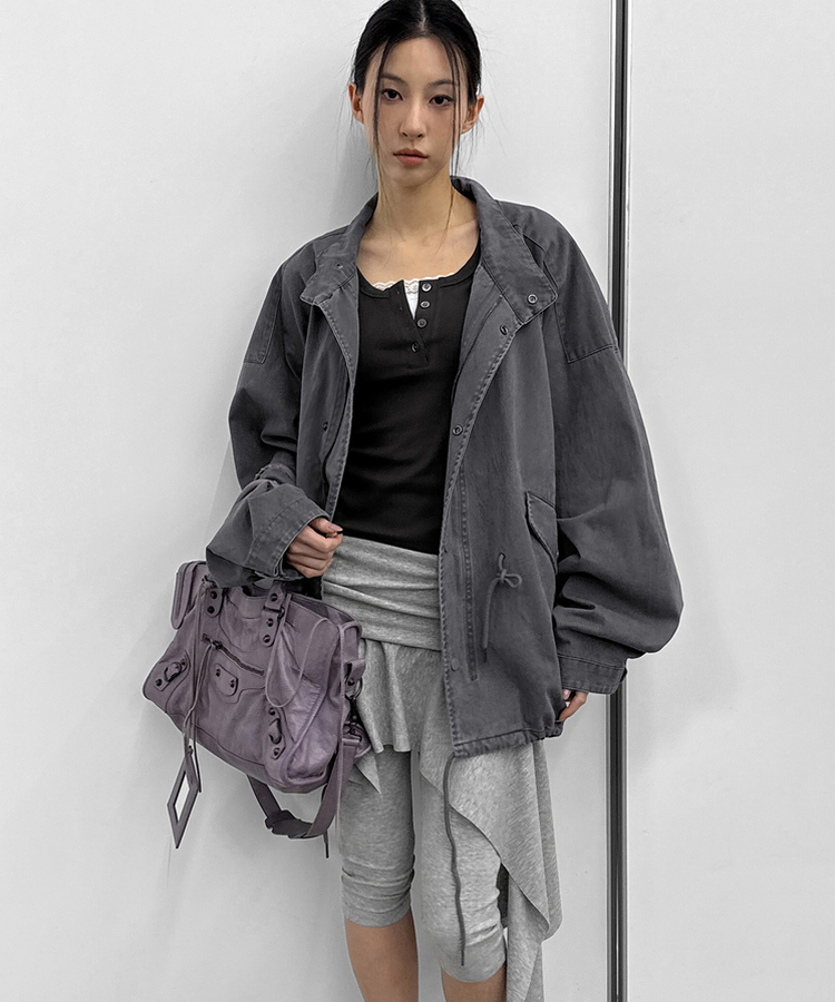 カジュアルハーフモッズジャケット GREY