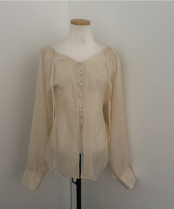 【SET】シフォンブラウス＋ショートパンツ