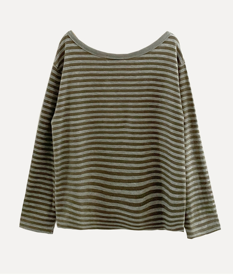 스트라이프 원오프 긴팔티셔츠 맨투맨 4color
