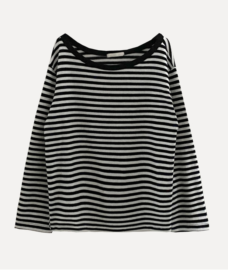 스트라이프 원오프 긴팔티셔츠 맨투맨 4color