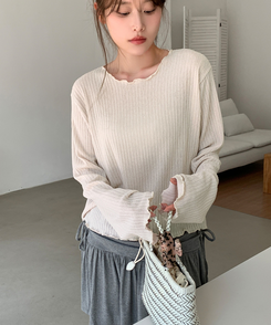 リブウェーブ長袖Tシャツ CREAM