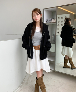 シースルーフラワー長袖Tシャツ IVORY