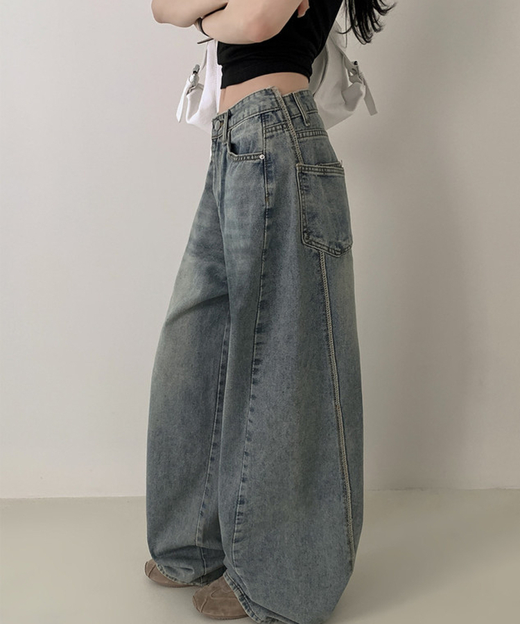 【丈別】ワイドウォッシュデニムパンツ(5color) LIGHT DENIM