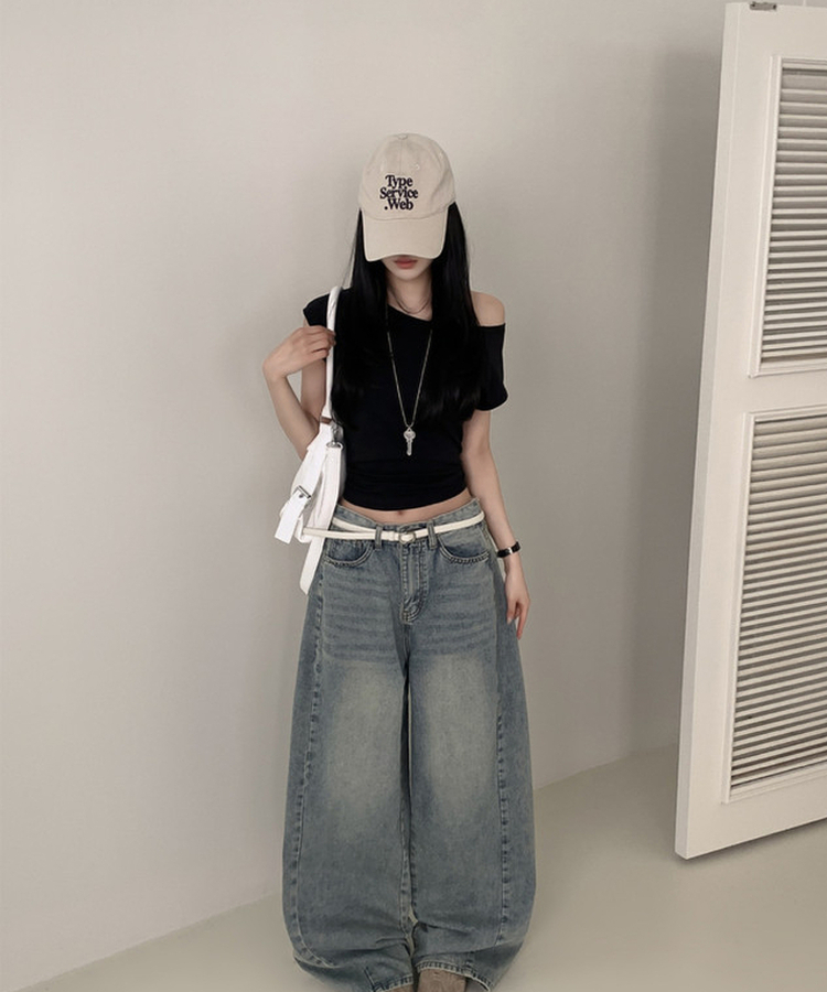 【丈別】ワイドウォッシュデニムパンツ(5color) LIGHT DENIM