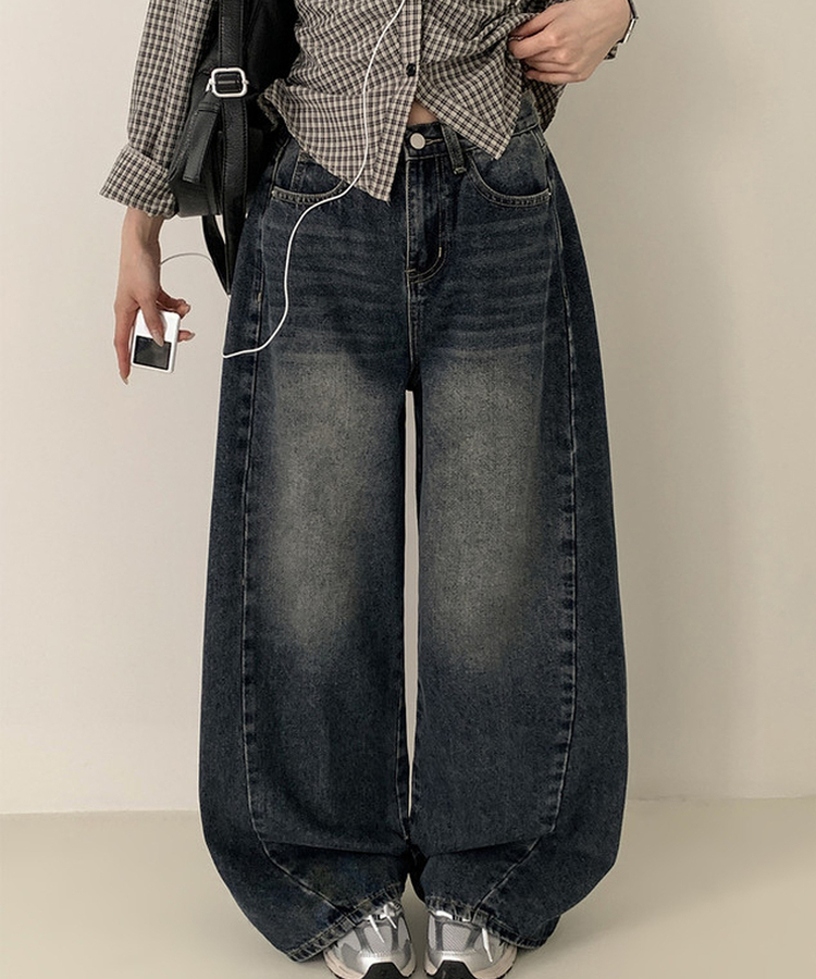 【丈別】ワイドウォッシュデニムパンツ(5color) DENIM