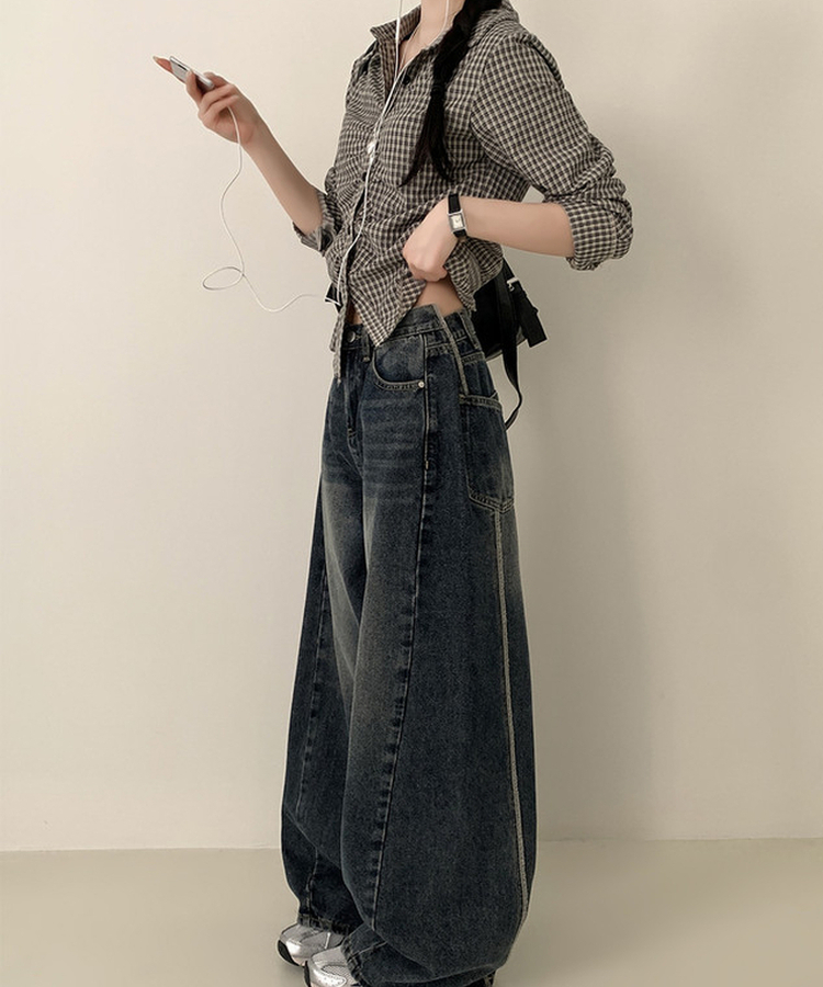 【丈別】ワイドウォッシュデニムパンツ(5color) DENIM