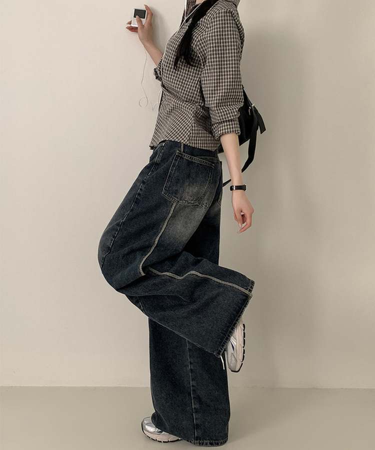 【丈別】ワイドウォッシュデニムパンツ(5color) DENIM