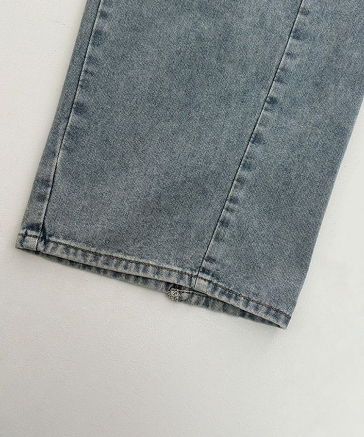 【丈別】ワイドウォッシュデニムパンツ(5color)