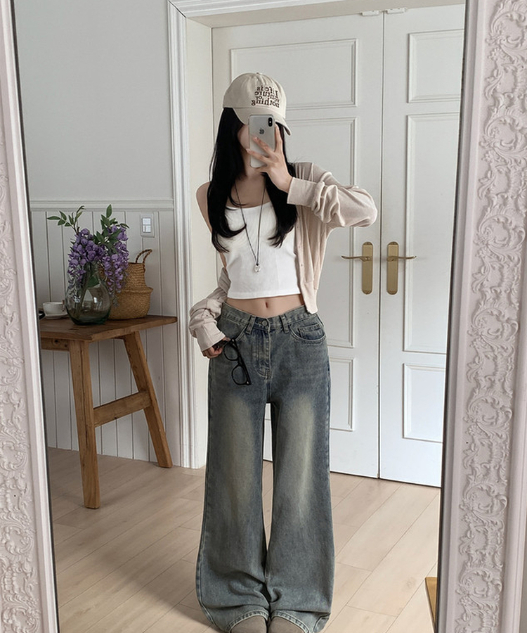 【丈別】ビンテージウォッシュワイドデニムパンツ(5color) LIGHT DENIM