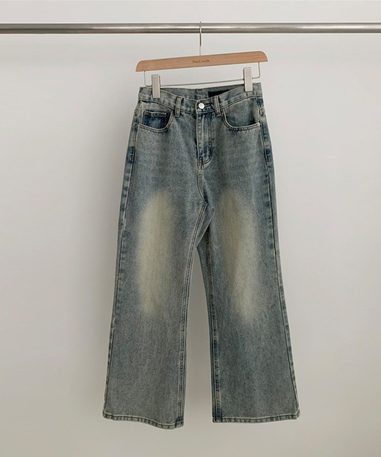 【丈別】ビンテージウォッシュワイドデニムパンツ(5color)