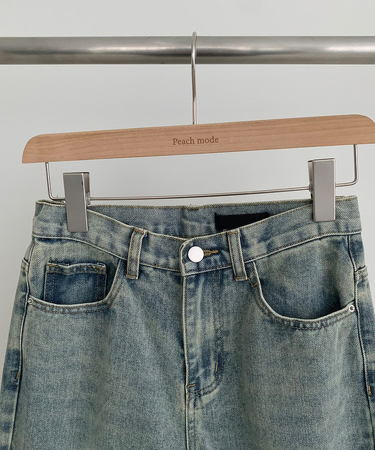 【丈別】ビンテージウォッシュワイドデニムパンツ(5color)