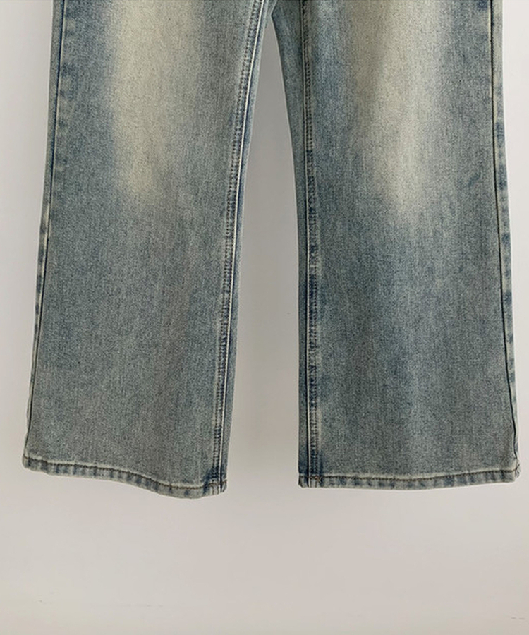 【丈別】ビンテージウォッシュワイドデニムパンツ(5color)