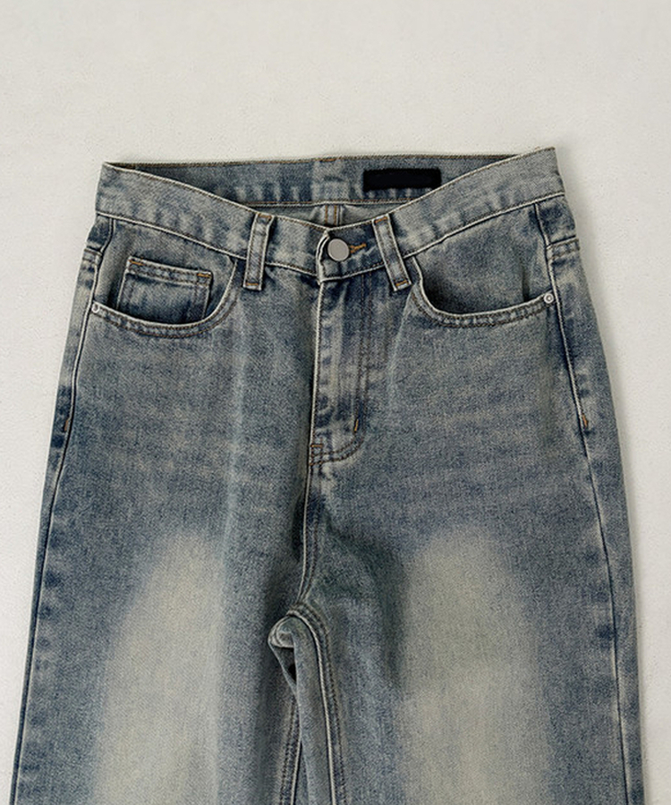 【丈別】ビンテージウォッシュワイドデニムパンツ(5color)