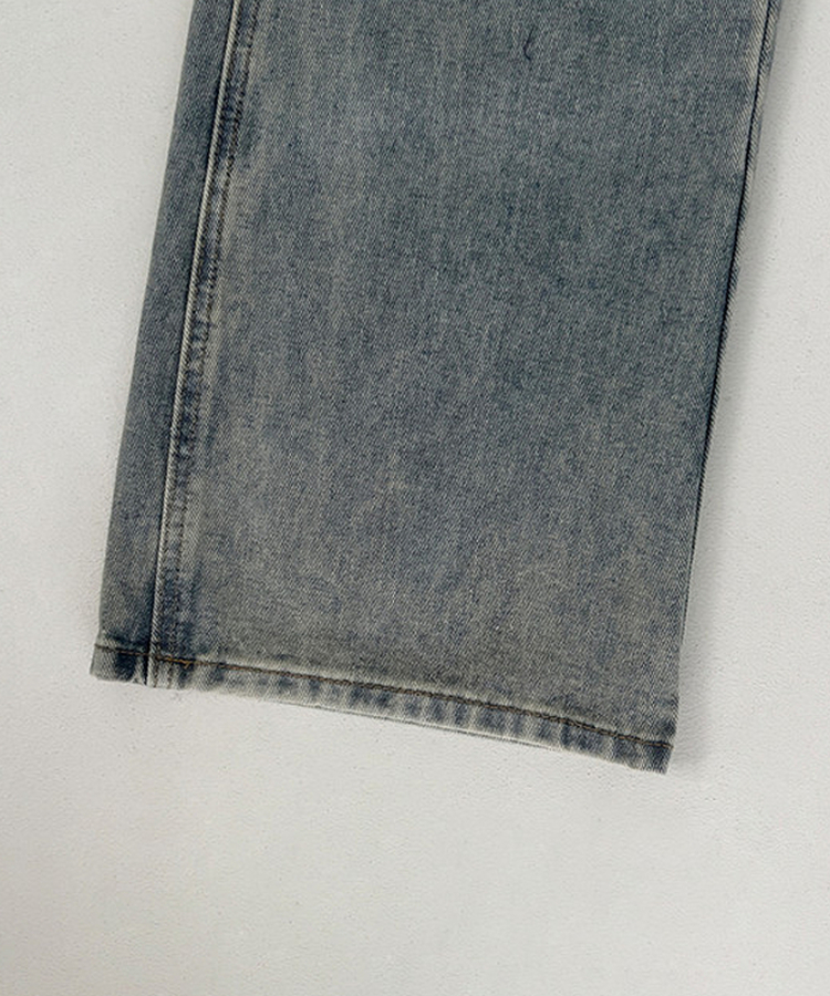 【丈別】ビンテージウォッシュワイドデニムパンツ(5color)