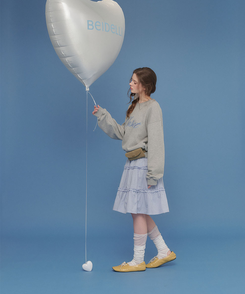 ティアードチェックミディスカート BLUE