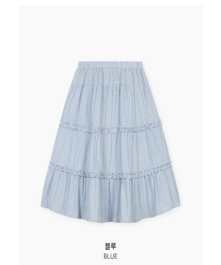 ティアードチェックミディスカート