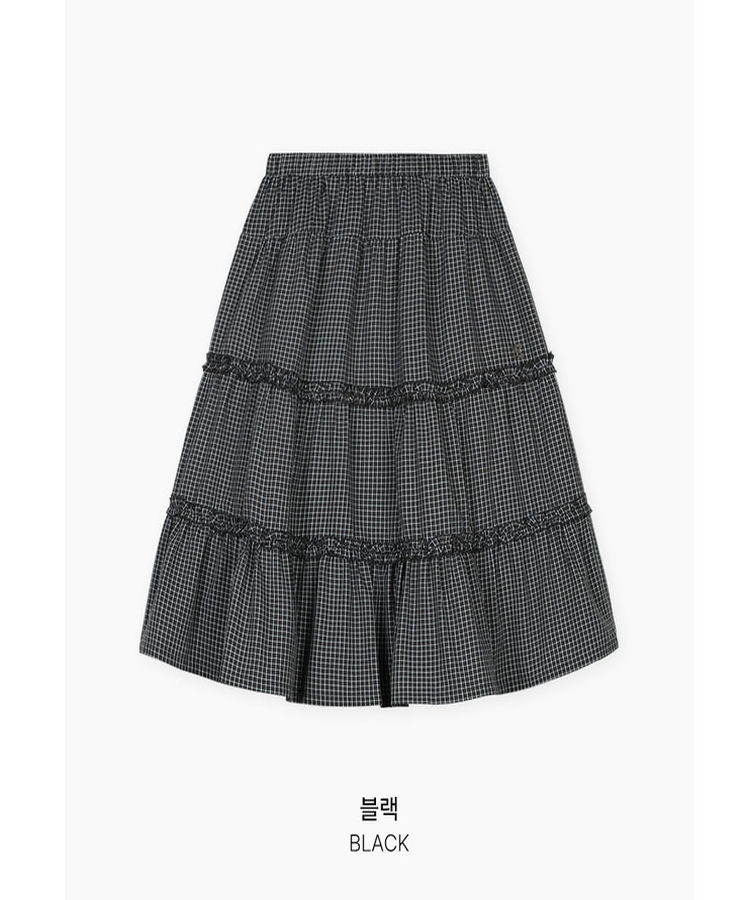 ティアードチェックミディスカート