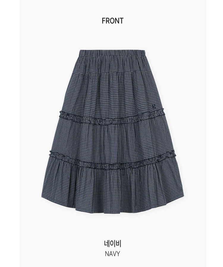 ティアードチェックミディスカート