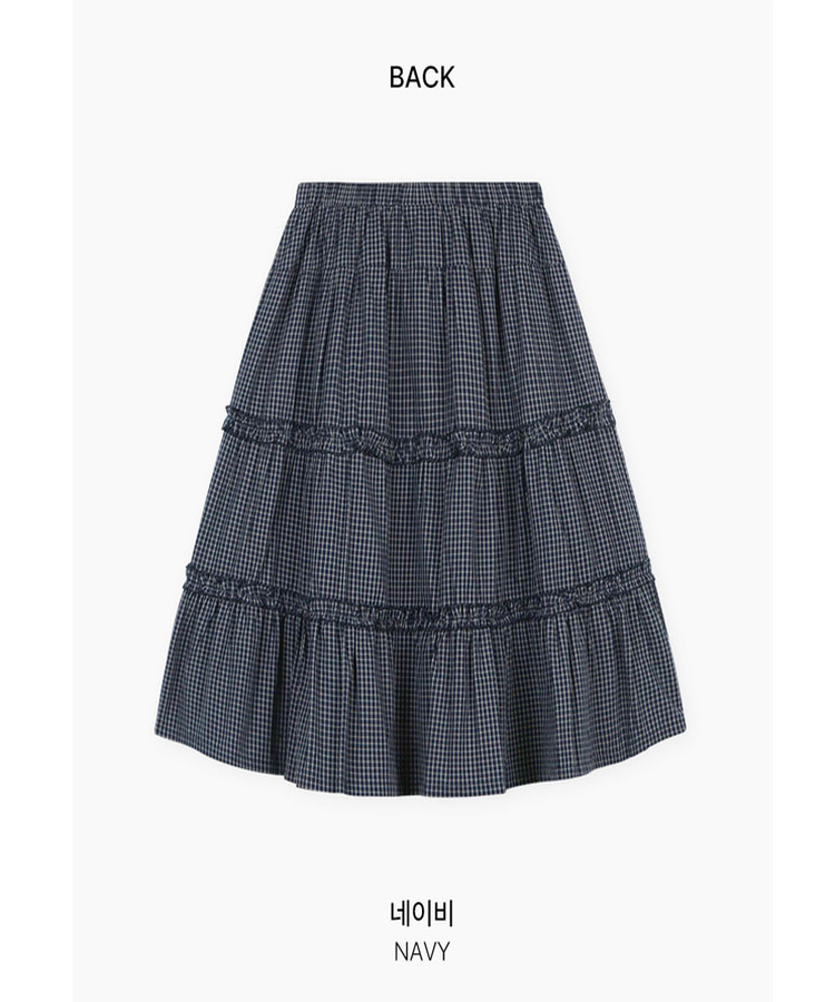ティアードチェックミディスカート