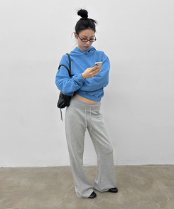 ローブーツカットバンディングパンツ MELANGE GRAY