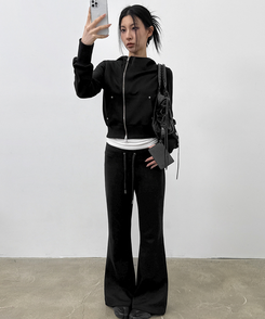 ローブーツカットバンディングパンツ BLACK