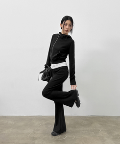 ローブーツカットバンディングパンツ BLACK