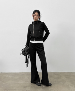 ローブーツカットバンディングパンツ BLACK