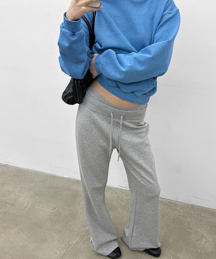 ローブーツカットバンディングパンツ MELANGE GRAY