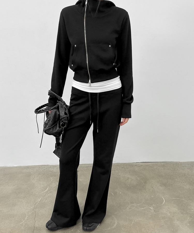 ローブーツカットバンディングパンツ BLACK