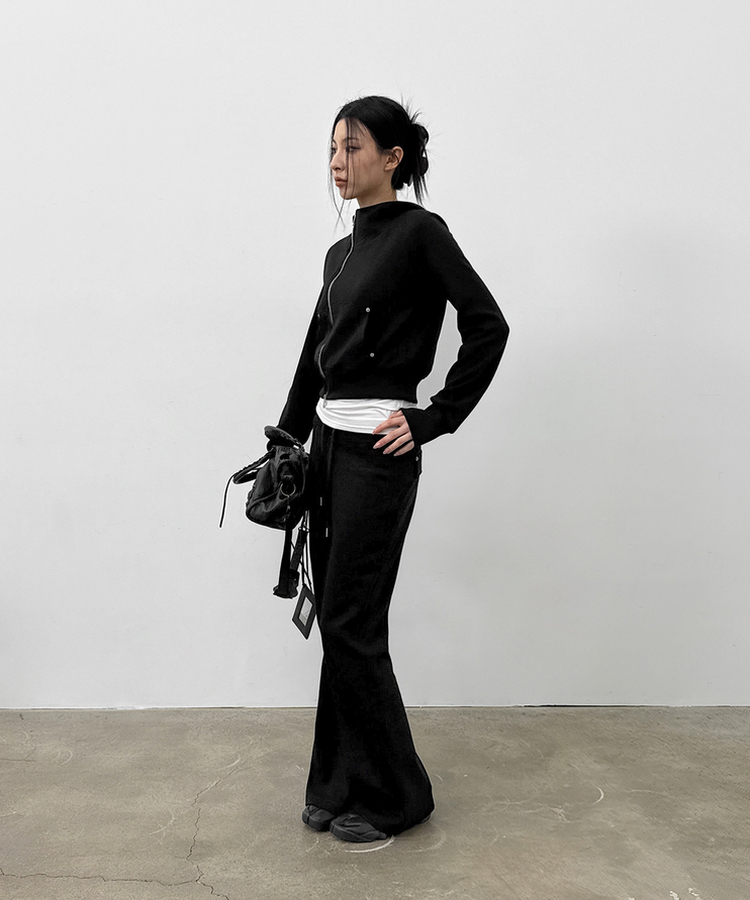 ローブーツカットバンディングパンツ BLACK