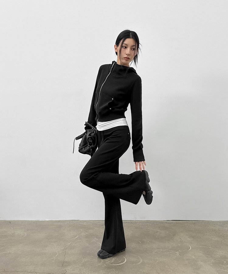 ローブーツカットバンディングパンツ BLACK