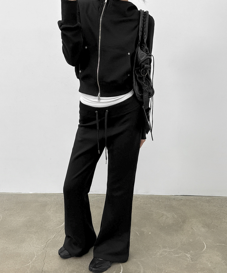 ローブーツカットバンディングパンツ BLACK