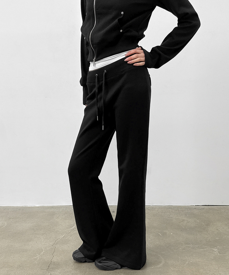 ローブーツカットバンディングパンツ BLACK