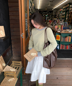 ストライプ長袖Tシャツ LEMON