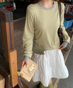 ストライプ長袖Tシャツ LEMON