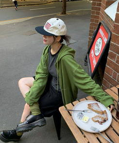 ストライプ長袖Tシャツ CHARCOAL