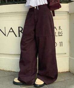 切替ラインコットンパンツ PURPLE