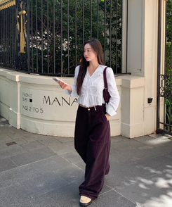 切替ラインコットンパンツ PURPLE