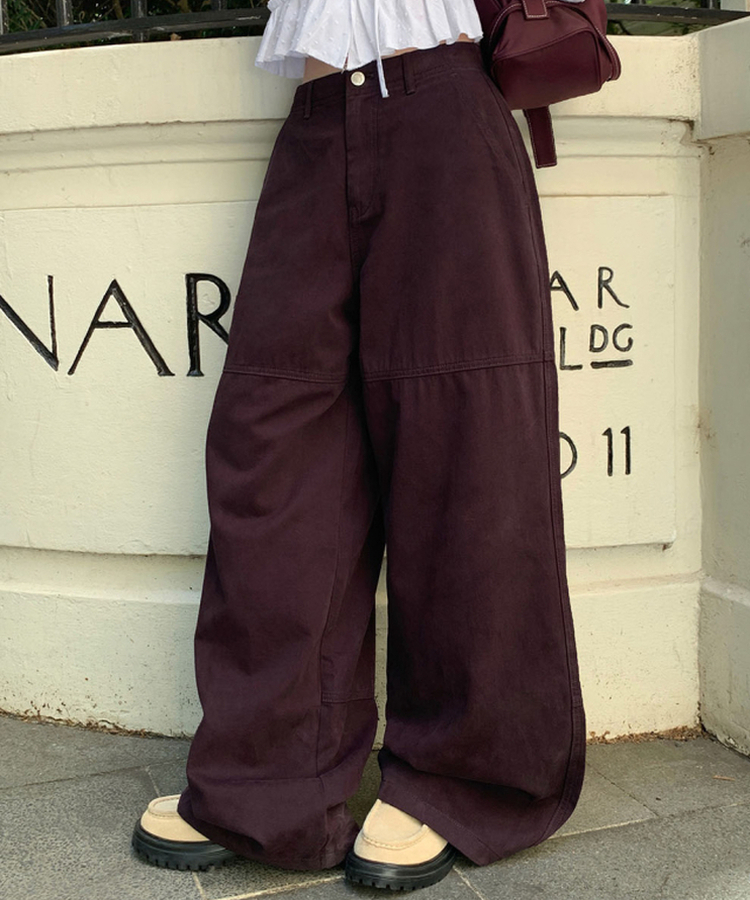 切替ラインコットンパンツ PURPLE