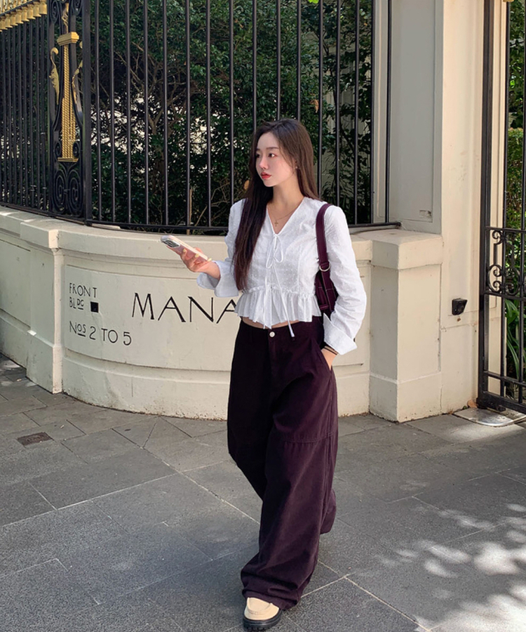 切替ラインコットンパンツ PURPLE