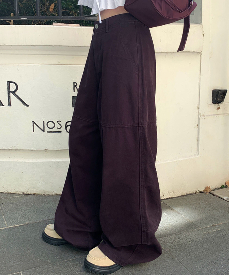 切替ラインコットンパンツ PURPLE