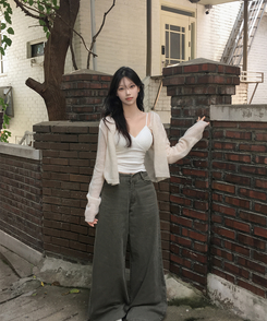 デイリーラウンドネック長袖カーディガン(9color) CREAM