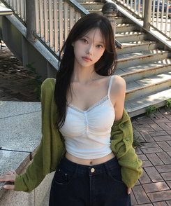 デイリーラウンドネック長袖カーディガン(9color) OLIVE