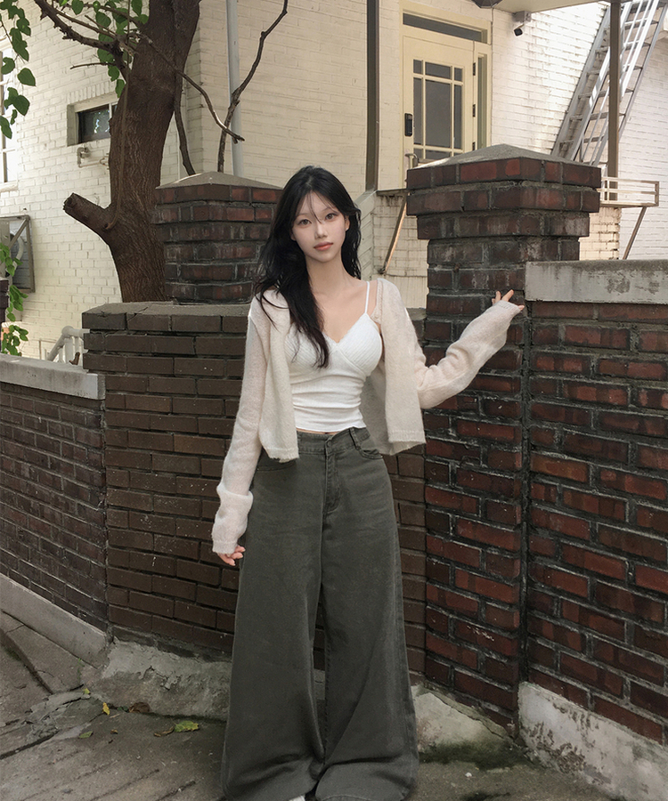 デイリーラウンドネック長袖カーディガン(9color) CREAM