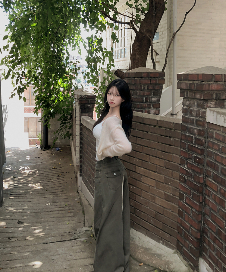 デイリーラウンドネック長袖カーディガン(9color) CREAM