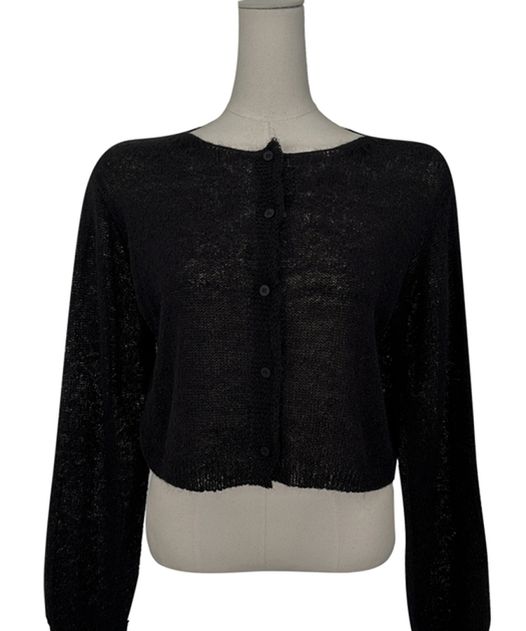 デイリーラウンドネック長袖カーディガン(9color)