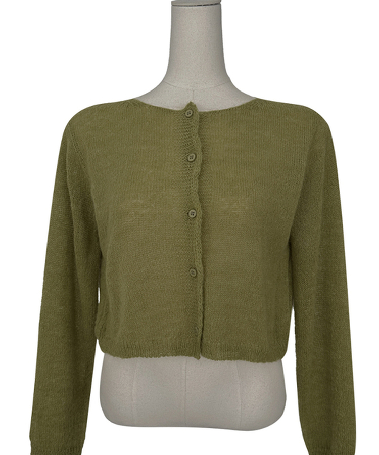 デイリーラウンドネック長袖カーディガン(9color)