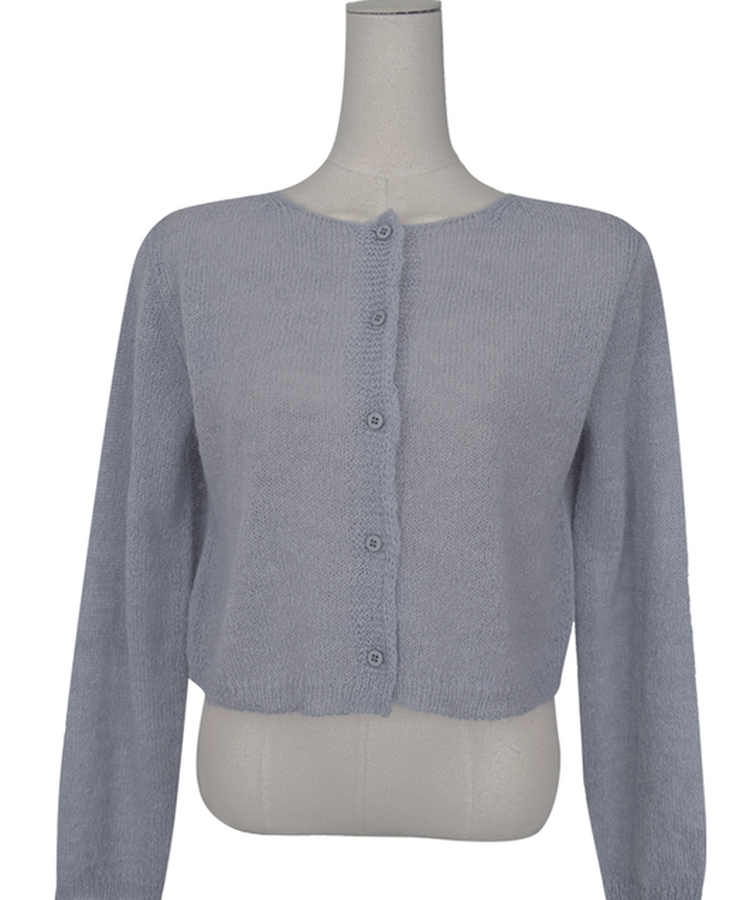 デイリーラウンドネック長袖カーディガン(9color)