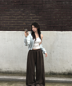 ベーシックVネック長袖ニットカーディガン(13color) SKY BLUE